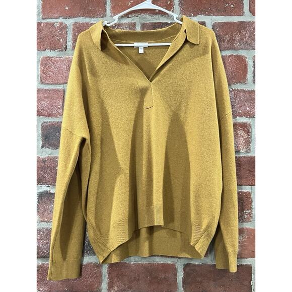 Garnet Hill Essential Cashmere Polo Sweater Pullover Collared Size XL $179 - Picture 5 of 10